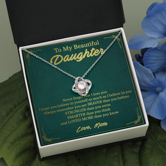 146A Necklace To My Beautiful Daughter, Perfect Gift for Daughter, I Love You More
