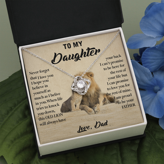 124A Necklace To My Daughter, Lion Daughter Birthday Gift from Lion Dad Necklace