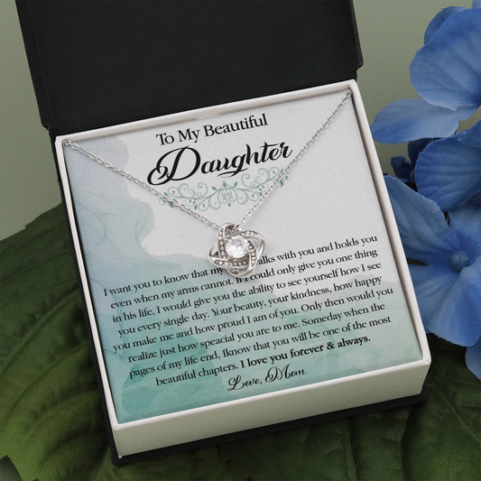 25A To My Beautiful Daughter Necklace, Gift Birthday From Mom For Daughter