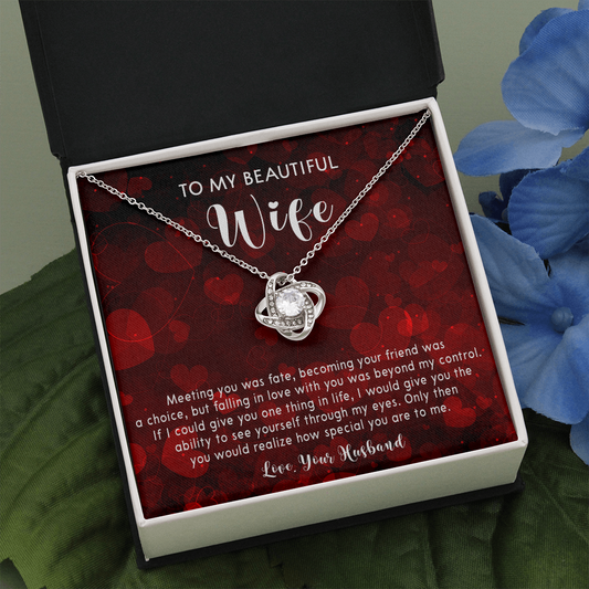 253A Necklace To My Beautiful Wife, Gift for Her From Husband, Couple In Love Gift