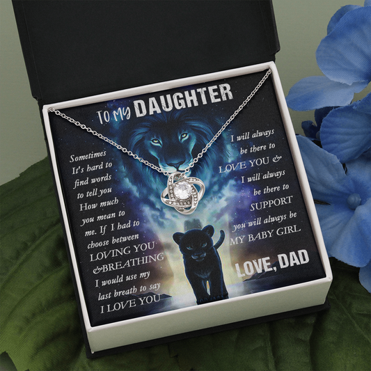 14A To my Lion Daughter Necklace, Lion Dad Gift for Daughter, My Baby Girl Necklace