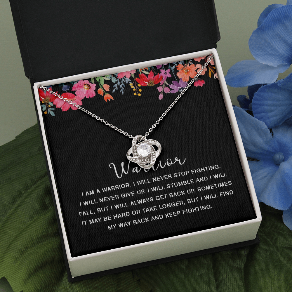 422A Warrior Necklace, I am Warrior, I Will Never Stop Fighting, Gift Birthday