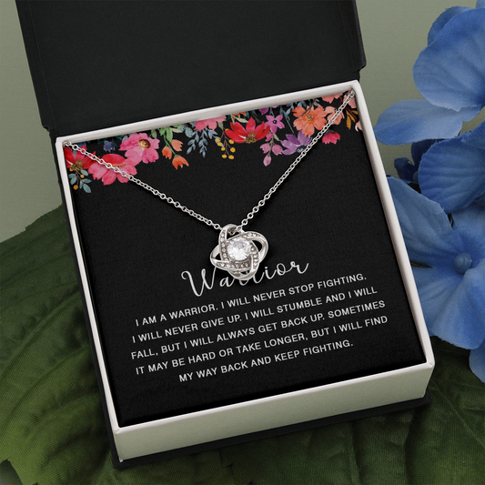 422A Warrior Necklace, I am Warrior, I Will Never Stop Fighting, Gift Birthday
