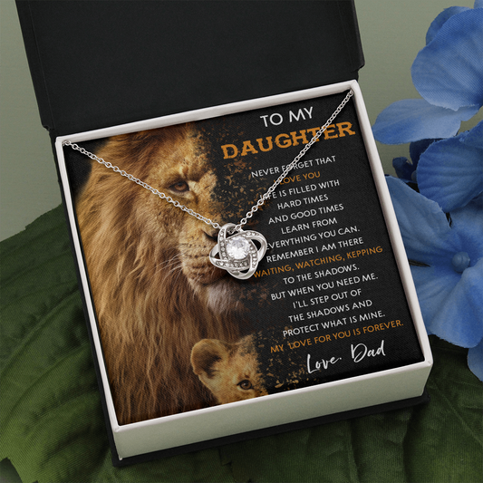 N377A To My Daughter Necklace, Gift For Daughter From Dad, Daughter And Father Lion