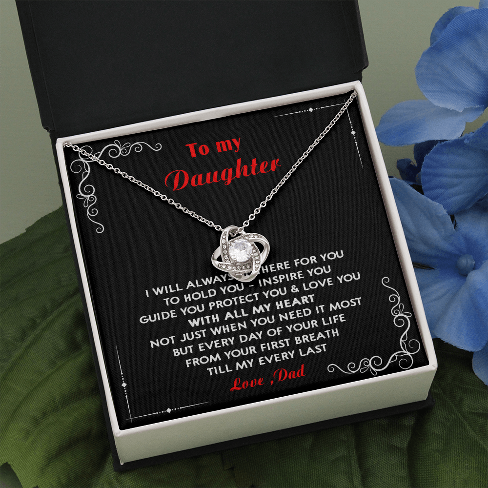 N351A To My Daughter Love Dad - Father and Daughter Necklace Heart Gift from Daddy