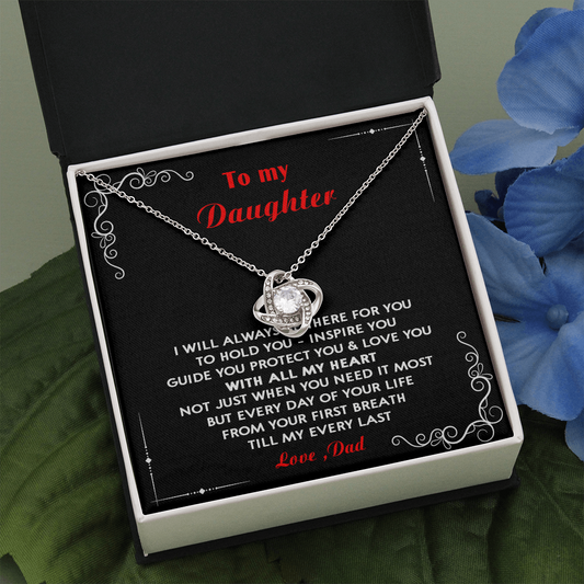 N351A To My Daughter Love Dad - Father and Daughter Necklace Heart Gift from Daddy