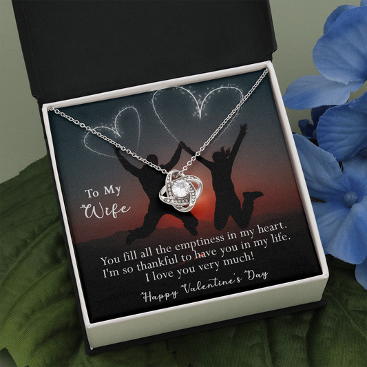 184A Women Necklace To my Wife, Valentine Gift from Husband, Happy Valentine's Day