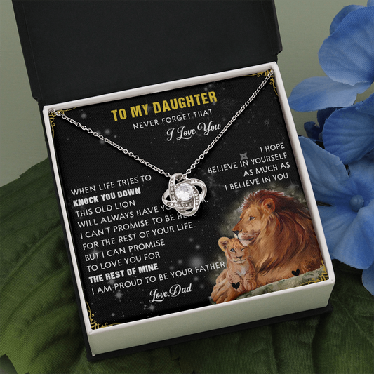 N354A To My Daughter Necklace, Gift For Daughter From Dad, Daughter Father Lion