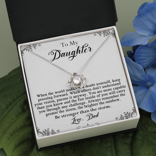 141A To My Daughter Necklace, Perfect Gift for Daughter From Dad, I Love You Daughter