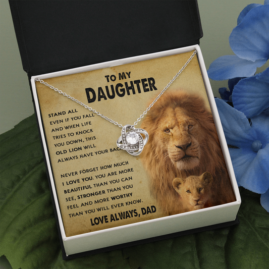 154A To My Daughter Lion, Necklace Gift From Lion Dad, Daughter Birthday Necklace