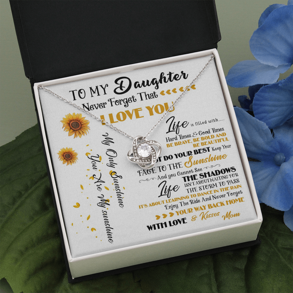 427A To My Daughter Necklace, Never Forget That I Love You, Gift Birthday, Holiday