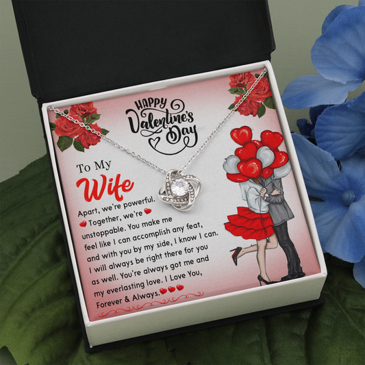 195A - Happy Valentine's Day Gift, Necklace To my Wife, I Love You Forever & Always
