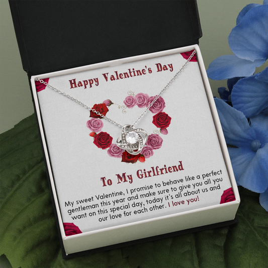 210A - Necklace To my Girlfriend, I LOVE YOU Necklace, Happy Valentine's Day Gift