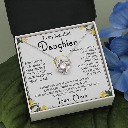 46A To My Beautiful Daughter Necklace, Gift For Daughter From Mom, Gift Birthday