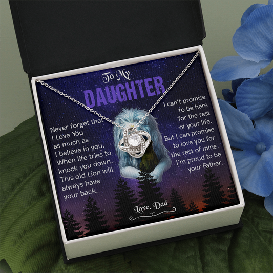 N371A To My Daughter Necklace, Gift For Daughter From Dad, Daughter Father Lion Gift