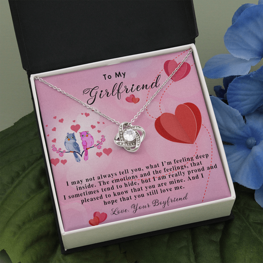 255A Necklace To My Girlfriend, Gift for Her From Boyfriend, Loving Couple Birds Gift
