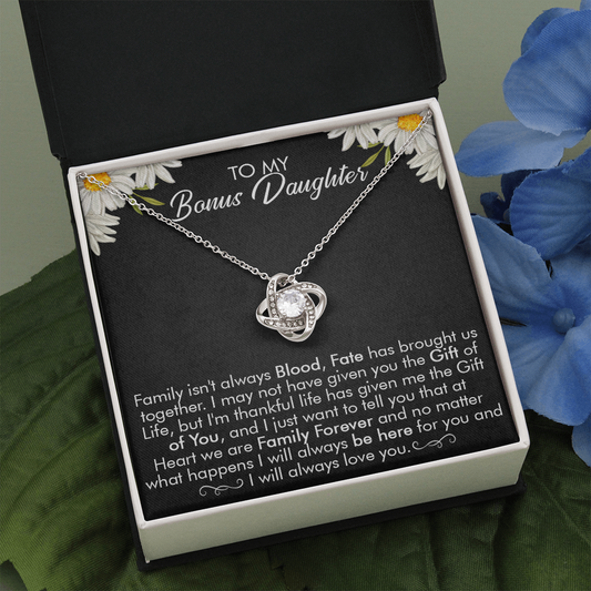 16A Necklace To My Bonus Daughter, Necklace Gift for Daughter/Her, Gift From Dad Mom
