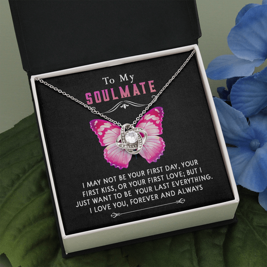 177A Necklace To My Soulmate, Butterfly Women Necklace, I LOVE YOU Forever & Always