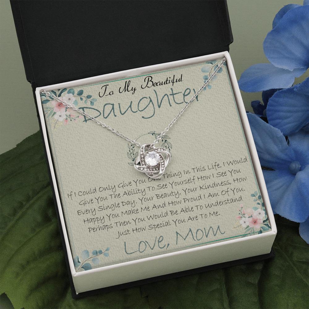40A Daughter Necklace, To My Beautiful Daughter Necklace Gifts From Mom, Birthday