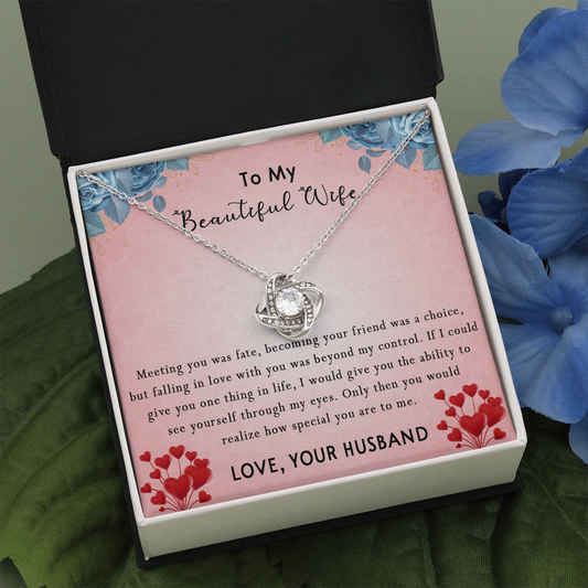 183A Women Necklace To my Beautiful Wife, Valentine Perfect Gift from Husband
