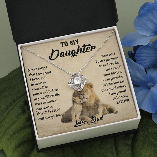 124A Necklace To My Daughter, Lion Daughter Birthday Gift from Lion Dad Necklace