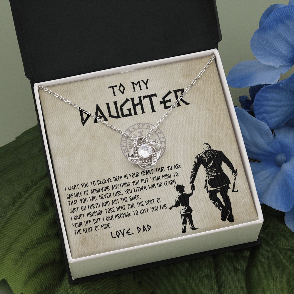To My Daughter From Viking Dad - Gift For Viking Daughter Love Knot Necklace 7