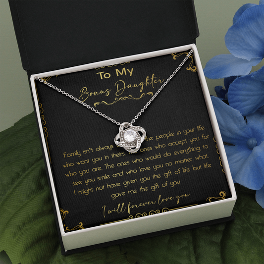 44A To My Bonus Daughter Necklace, Daughter Necklace, Gift Birthday, I Love You