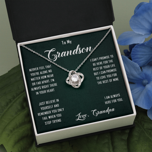 N368A To My Grandon Love Gift Sentimental Christian Cross Necklace Anniversary Gift