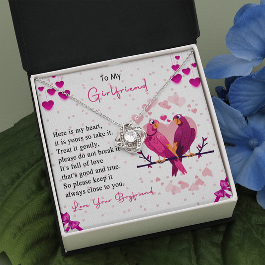 257A Loving Couple Birds Necklace To My Girlfriend, Gift for Her From Boyfriend