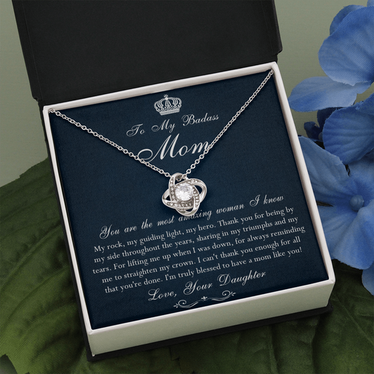 142A Necklace To My Badass Mom, Amazing Woman Necklace, I Love Mom Gift From Daughter