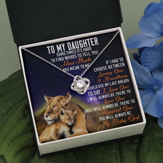 42A Lion To My Daughter Necklace, Gift Birthday, Necklace Gift For Daughter