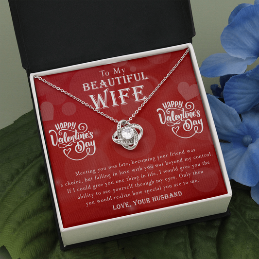 190A - To my Beautiful Wife, Necklace Gift for Wife, Women, Girl, Happy Valentine's Day