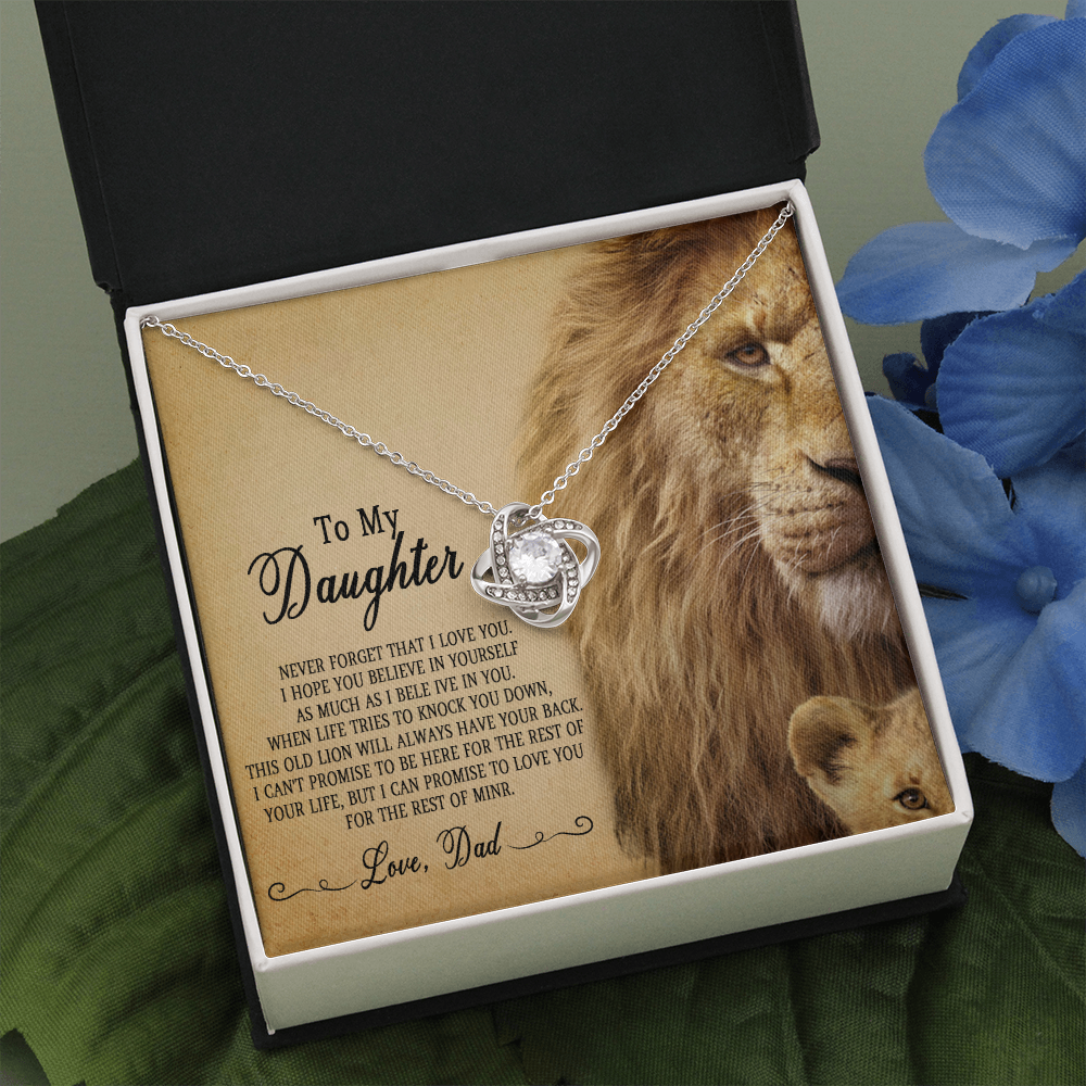 51A To My Daughter Necklace, Gift For Daughter From Dad, Daughter Father Lion