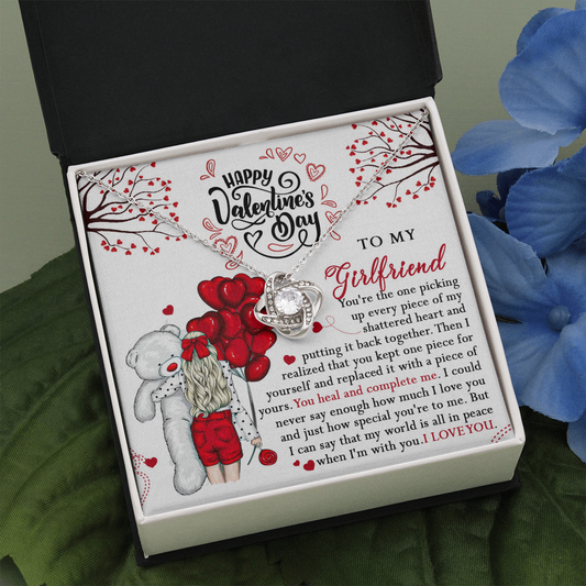 218A - Valentine Gift To my Girlfriend Knot Necklace from Boyfriend, Cute Love Gift