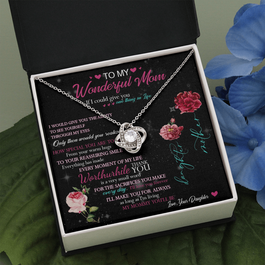 429A To My Beautiful Mom Necklace Mothers Day Gift From Daughter, Gift Birthday For Mom