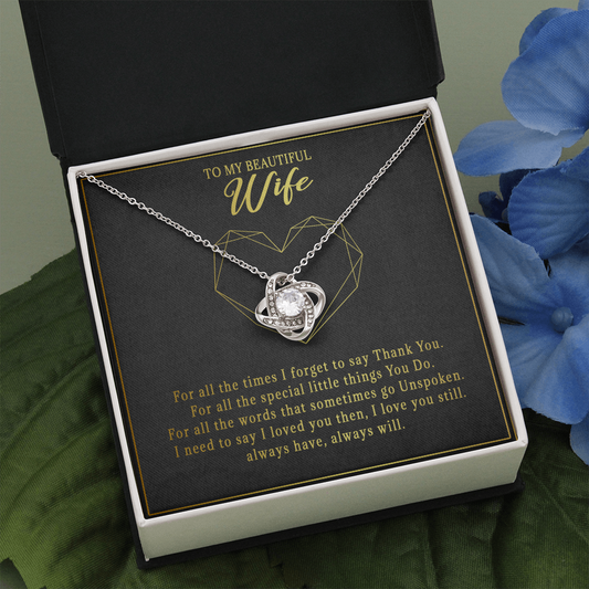 74A Necklace To Beautiful Wife, Cute Gift for Her From Husband, I LOVE YOU Forever