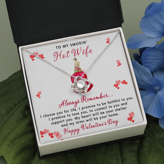 198A - To my Smokin' Hot Wife Necklace, I Love You Valentine's Day Gift from Husband