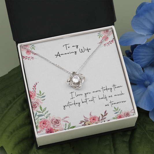 166A Necklace Gift To My Amazing Wife, Valentine Gift for Her, I LOVE YOU Forever