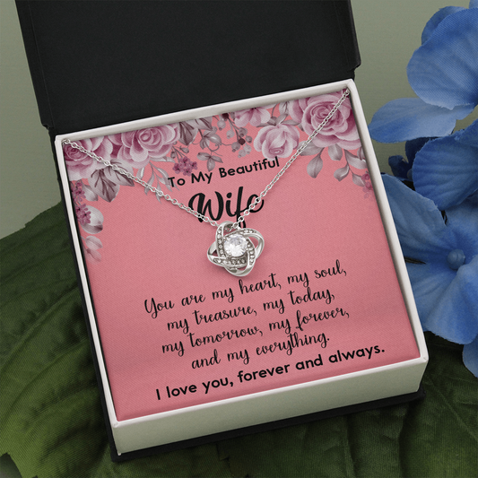 160A To My Beautiful Wife Necklace, Gift for Her, Valentine's Day Necklace Gift