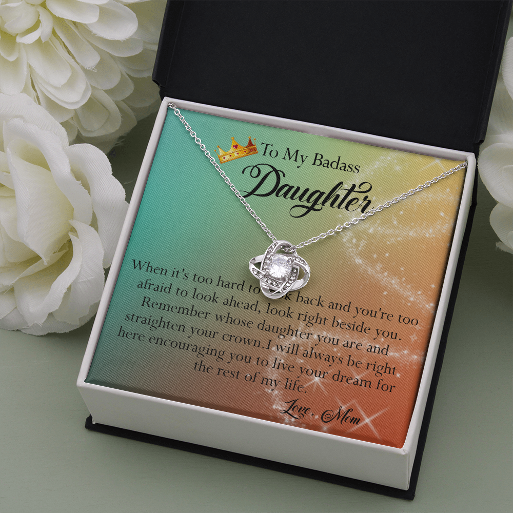 156A To My Badass Daughter Necklace, Gift for Her, Women, Birthday Gift from Mom