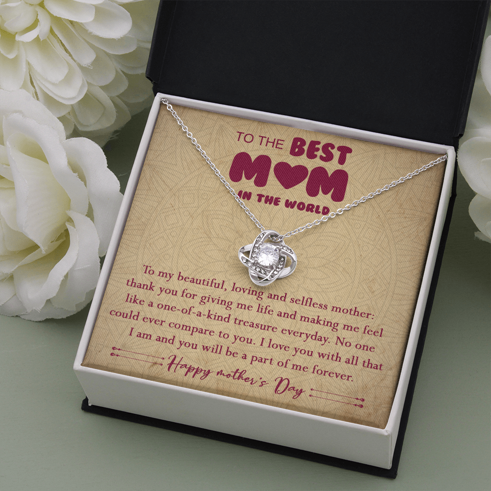 406A To The Best Mom In The World Necklace, Happy Morther's Day Gift For Mom