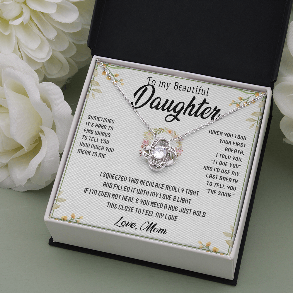 45A To My Beautiful Daughter Gift From Mom, Gift Necklace, Gift Birthday, Holiday