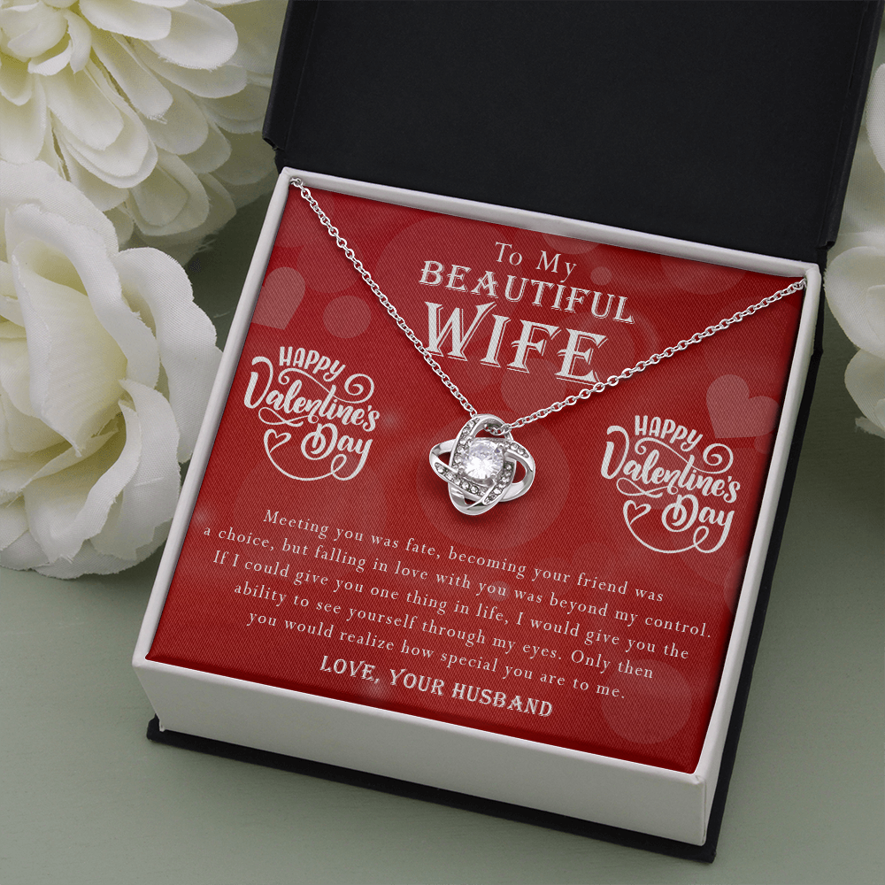 190A - To my Beautiful Wife, Necklace Gift for Wife, Women, Girl, Happy Valentine's Day
