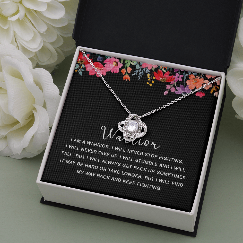 422A Warrior Necklace, I am Warrior, I Will Never Stop Fighting, Gift Birthday