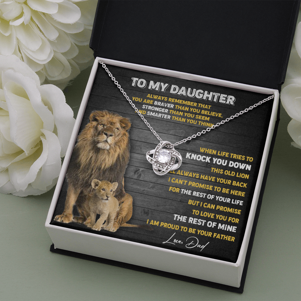 N374A To My Daughter Necklace, Xmas Gift For Daughter From Dad, Daughter Father Lion