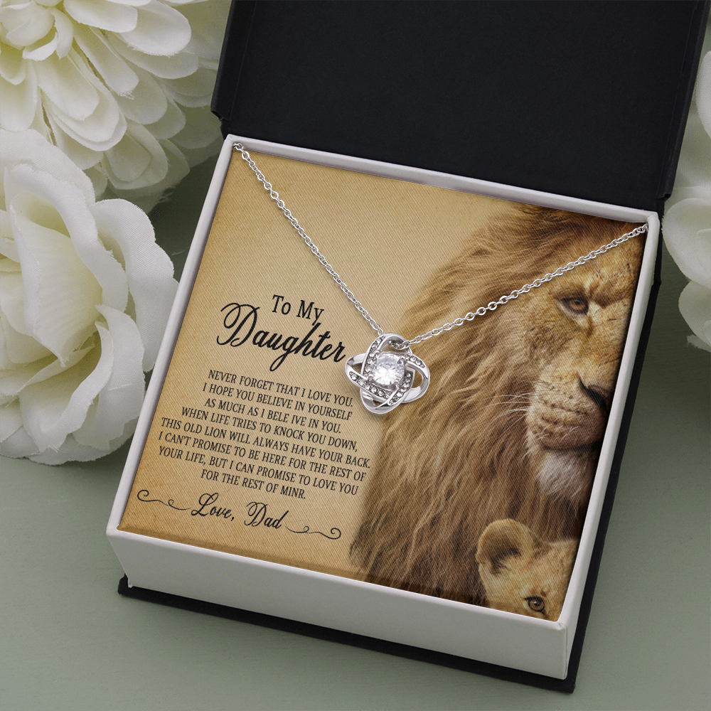 51A To My Daughter Necklace, Gift For Daughter From Dad, Daughter Father Lion