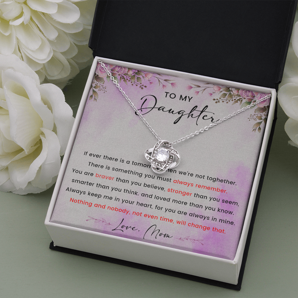 58A To My Daughter Necklace, Love Knot Necklace, Daughter Necklace From Mom