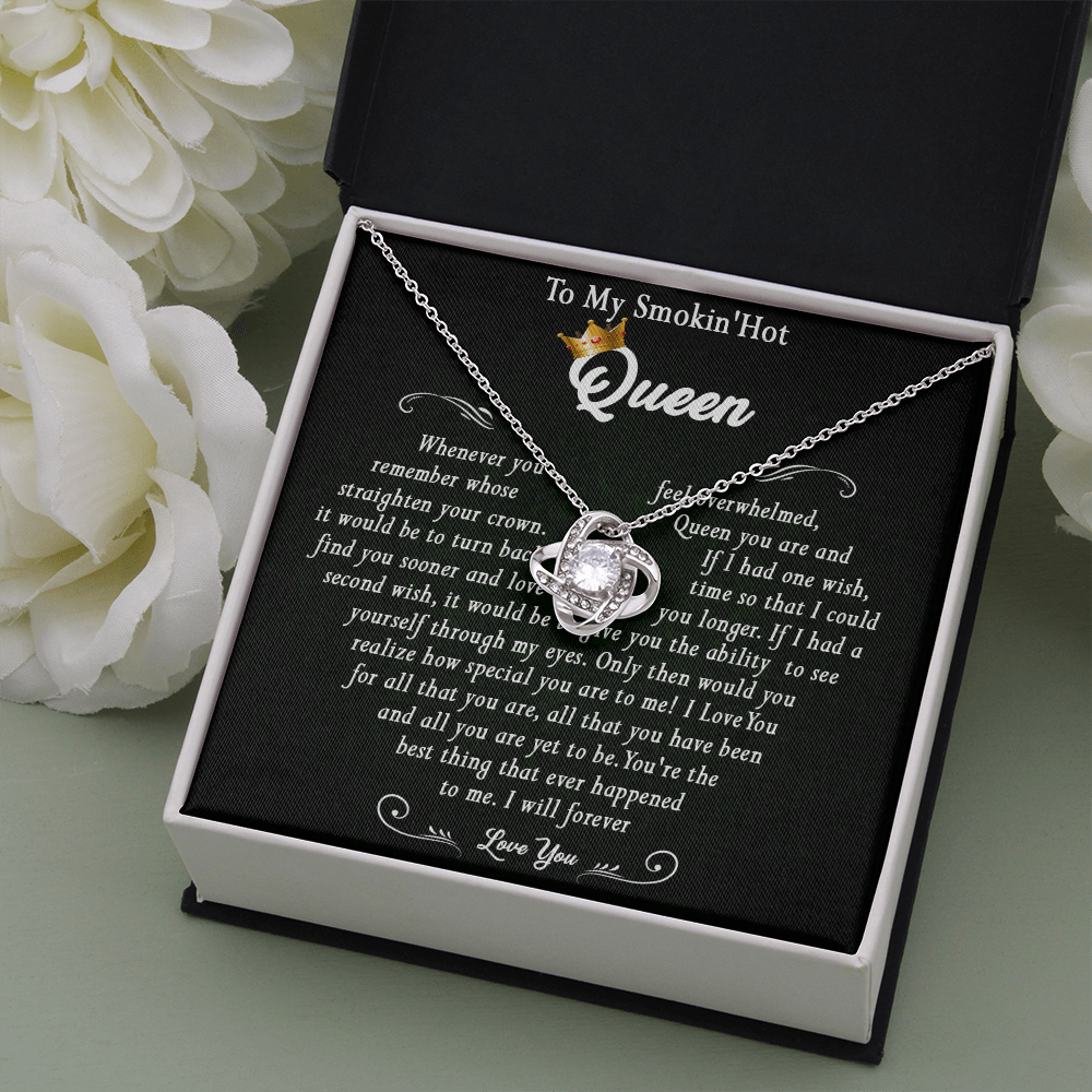 N369A To My Smokin Hot Queen Crown Necklace Gift For Wife Soulmate Valentines Day Gift
