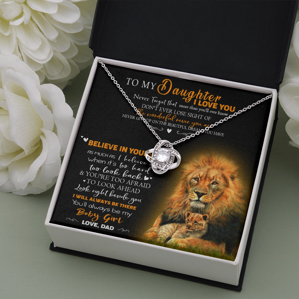 8A To My Daughter Necklace, Gift for Her/Women, Love You Daughter Lion Dad Necklace