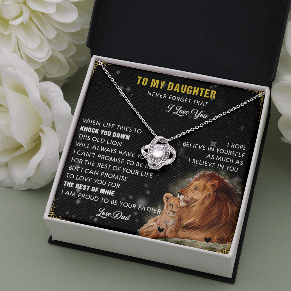 N354A To My Daughter Necklace, Gift For Daughter From Dad, Daughter Father Lion